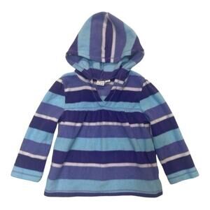 Place Striped Fleece Hoodie purple blue white stripes sweatshirt Girls Size 3T